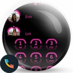 theme dialer neon pink android application logo